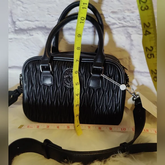 Valentino Orlandi  Satchel Quilted Crossbody color Gunmetal - Picture 4 of 10